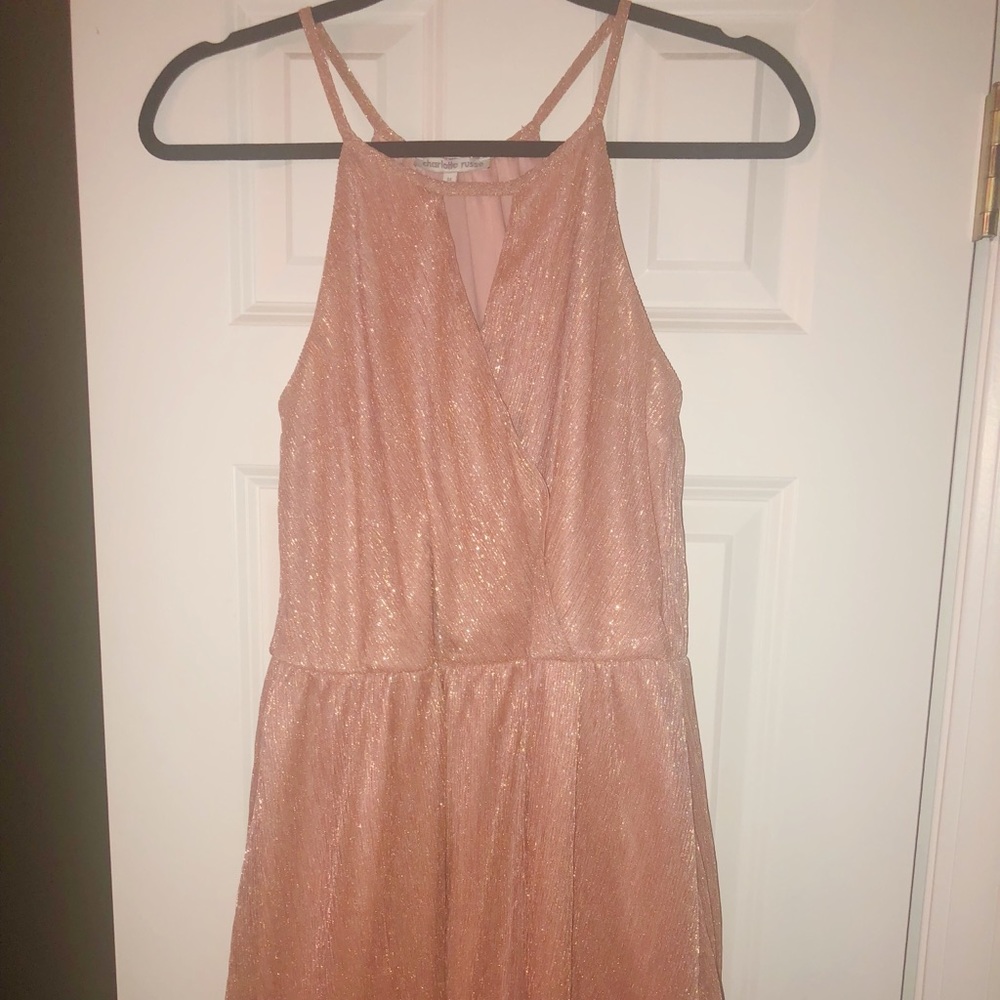 Rose gold pink shimmer dress